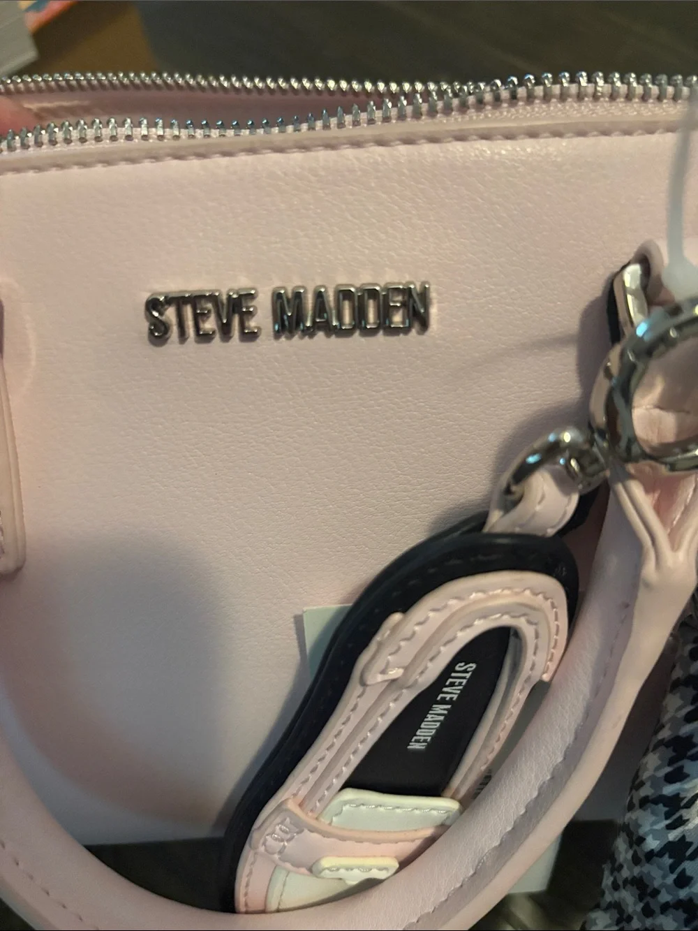 Steve Madden Pale Pink Satchel with Charm Accent